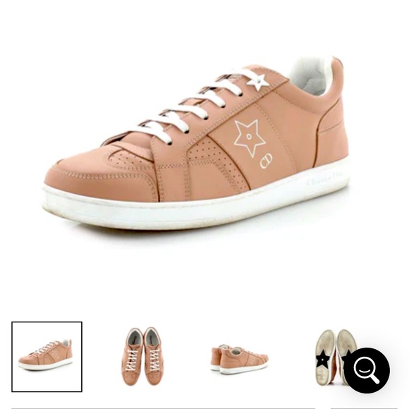 BNIB DIOR One Star low top leather sneakers in Nude $890 Retail - Picture 1 of 6